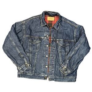 Vintage 90’s Levi’s Buffalo Plaid Flannel Lined Denim Jacket